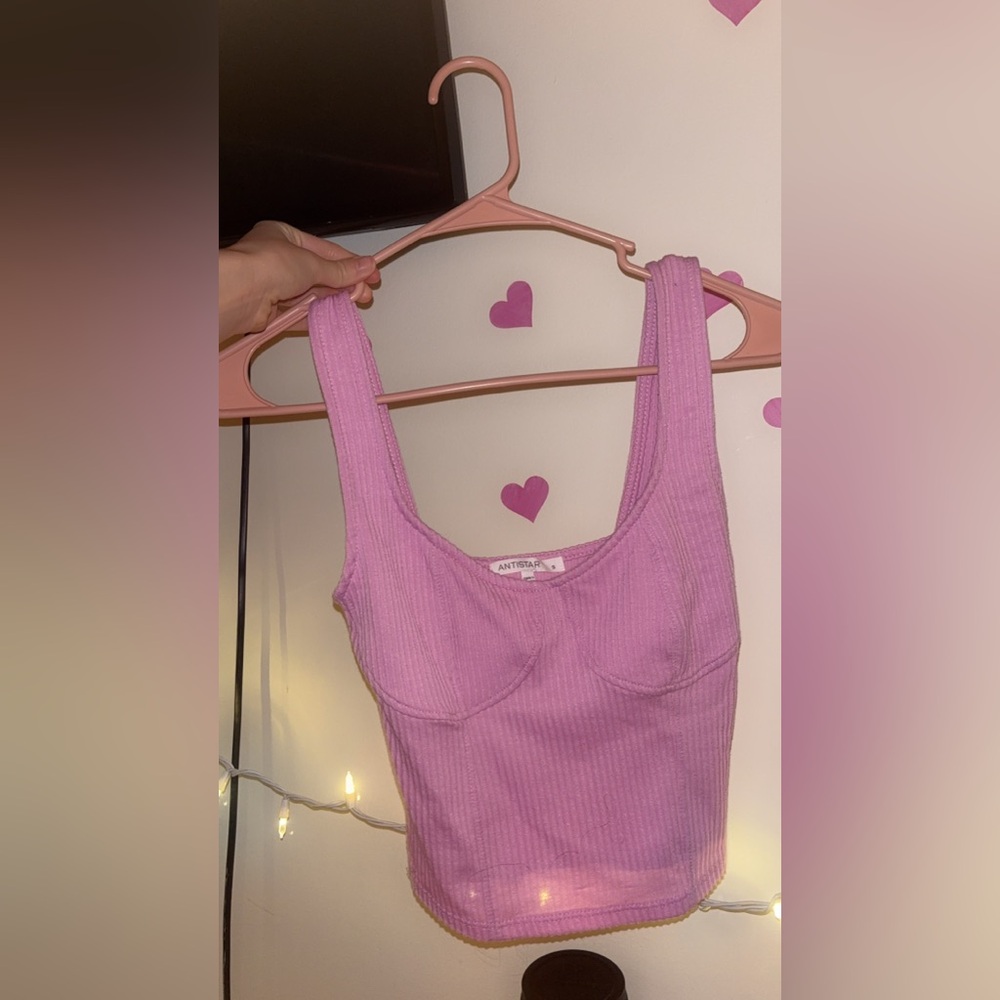 Women's Pink Ribbed Tank Top